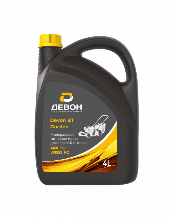 Моторное масло для садовой техники и ручного мотоинструмента Devon 2T Garden. Канистра 4 л